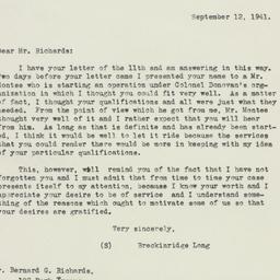 Letter: 1941 September 12