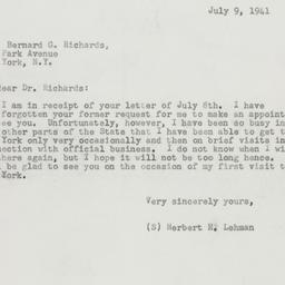 Letter: 1941 July 9