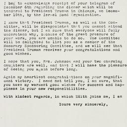 Letter: 1960 December 8