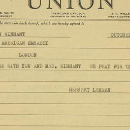 Telegram: 1943 October 11