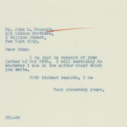 Letter: 1933 May 25