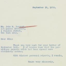 Letter: 1936 September 18