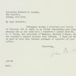 Letter: 1933 February 4