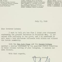 Letter: 1946 July 25