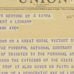 Telegram: 1946 November 6