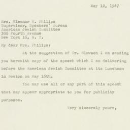 Letter: 1947 May 12