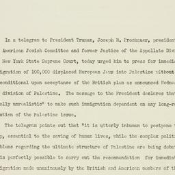 Press Release: 1946 August 2