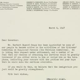 Letter: 1947 March 6