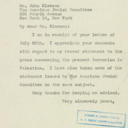 Letter: 1946 July 29