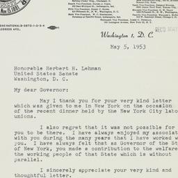 Letter: 1953 May 5