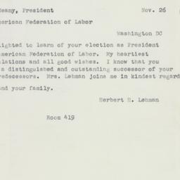 Letter: 1952 November 26