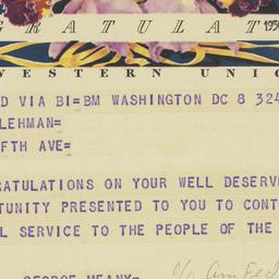 Telegram: 1950 November 8
