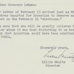 Letter: 1946 February 18