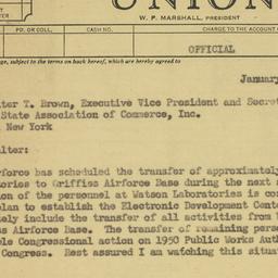 Telegram: 1950 January 26