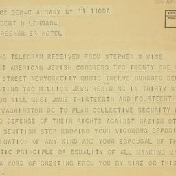 Telegram: 1936 June 11