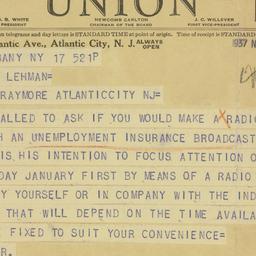 Telegram: 1937 November 17