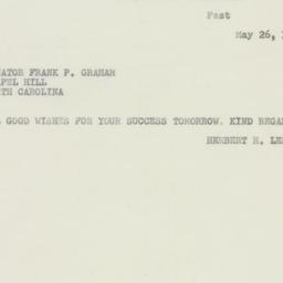 Telegram: 1950 May 26