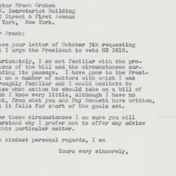Letter: 1961 October 9