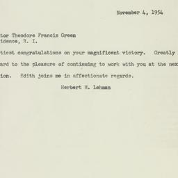 Telegram: 1954 November 4