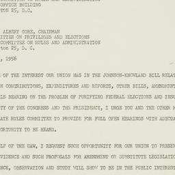 Telegram: 1956 March 9