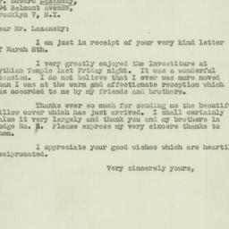Letter: 1947 March 11