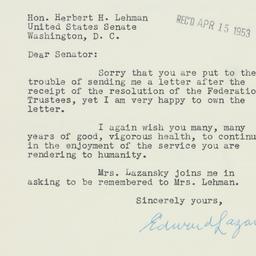 Letter: 1953 April 14