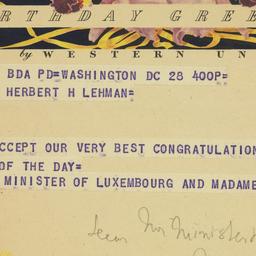 Telegram: 1953 March 28
