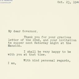 Letter: 1940 October 23