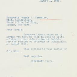 Letter: 1935 August 1