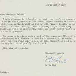 Letter: 1946 December 20