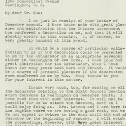 Letter: 1946 December 7
