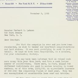 Letter: 1950 November 9