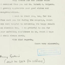 Letter: 1950 November 21
