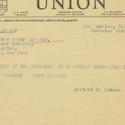 Telegram: 1936 November 23