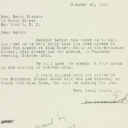 Letter: 1950 October 23