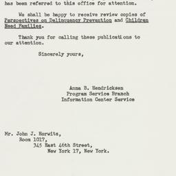 Letter: 1956 February 15