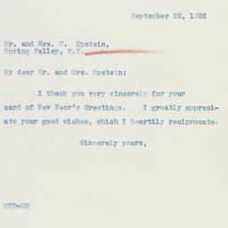 Letter: 1936 September 22
