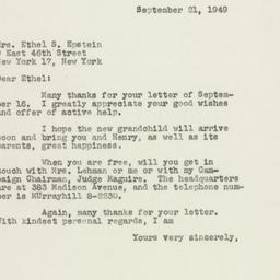 Letter: 1949 September 21
