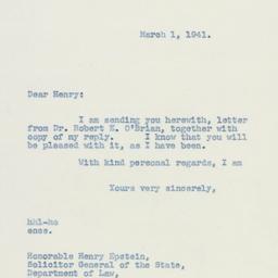Letter: 1941 March 1