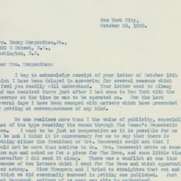 Letter: 1933 October 26