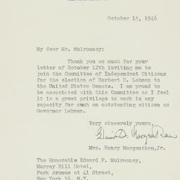 Letter: 1946 October 15