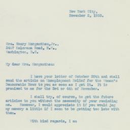 Letter: 1933 November 2