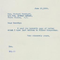 Letter: 1939 June 22