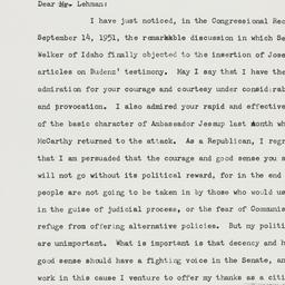Letter: 1951 September 24