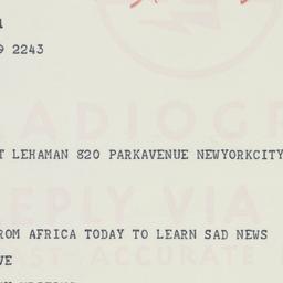 Telegram: 1963 December 10
