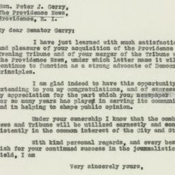 Letter: 1929 December 9