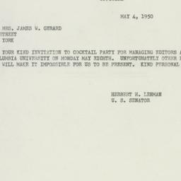 Telegram: 1950 May 4