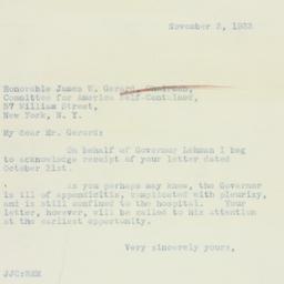 Letter: 1933 November 3