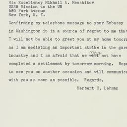 Telegram: 1958 March 10