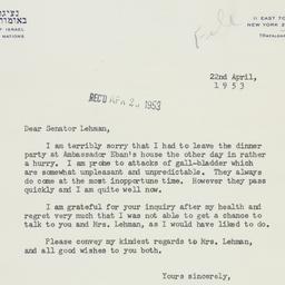 Letter: 1953 April 22